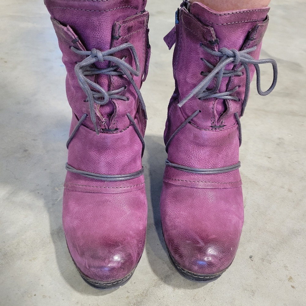 EUC Vintage A.S.98 AIRSTEP Women's PLUM Retro Ankle Boots 38 - Picture 3 of 10